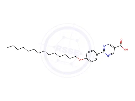 Chemical structure of 2-(4-(Tetradecyloxy)phenyl)pyrimidine-5-carboxylic acid