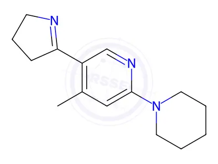 Chemical structure of 5-(3,4-Dihydro-2H-pyrrol-5-yl)-4-methyl-2-(piperidin-1-yl)pyridine