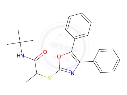 Chemical structure of N-(tert-Butyl)-2-((4,5-diphenyloxazol-2-yl)thio)propanamide