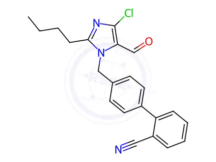Chemical structure of Des[2'-(1H-tetrazol-5-yl)] 2-Cyanolosartan Carboxaldehyde
