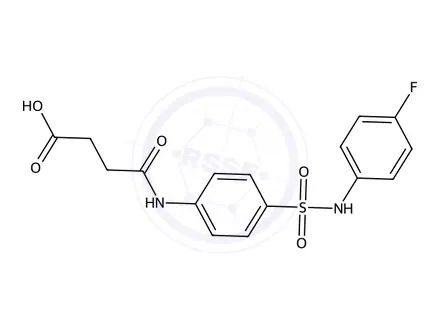 Chemical structure of 4-((4-(N-(4-fluorophenyl)sulfamoyl)phenyl)amino)-4-oxobutanoic acid
