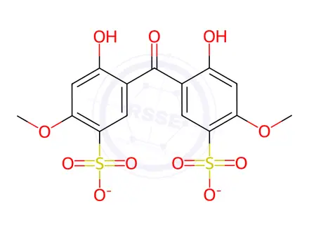 Chemical structure of 2,2'-DIHYDROXY-4,4'-DIMETHOXY-5-SULFOBENZOPHENONE SODIUM SALT