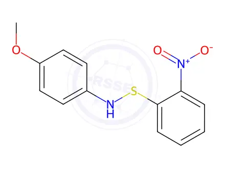 Chemical structure of N-(4-methoxyphenyl)-S-(2-nitrophenyl)thiohydroxylamine