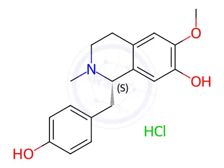 Chemical structure of (+)-S-N-Methylcoclaurine Hydrochloride