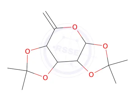 Chemical structure of 1-O,2-O,3-O,4-O-Bis(1-methylethylidene)-6-deoxy-L-arabino-5-hexenopyranose