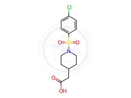 Chemical structure of {1-[(4-Chlorophenyl)sulfonyl]piperidin-4-yl}acetic acid