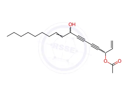 Chemical structure of Falcarindiol-8-acetate