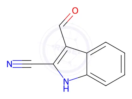 Chemical structure of 3-Formyl-1H-indole-2-carbonitrile
