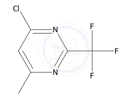 Chemical structure of 4-chloro-6-methyl-2-(trifluoromethyl)pyrimidine