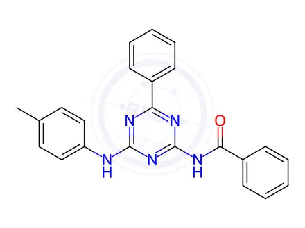 Chemical structure of N-(4-Phenyl-6-(p-tolylamino)-1,3,5-triazin-2-yl)benzamide