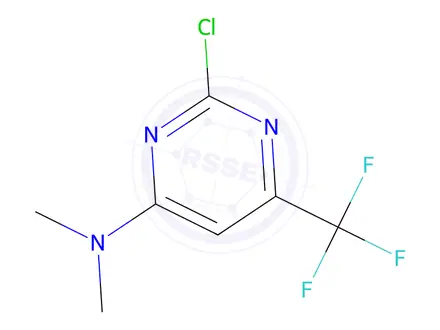 Chemical structure of 2-chloro-N,N-dimethyl-6-(trifluoromethyl)pyrimidin-4-amine