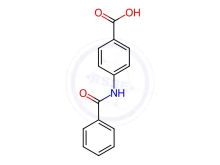 Chemical structure of 4-benzamidobenzoic acid