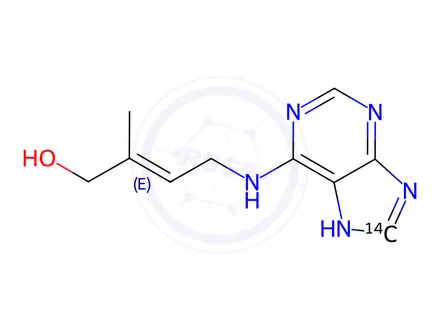 Chemical structure of ZEATIN-8-14C
