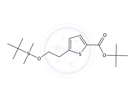 Chemical structure of tert-Butyl 5-(2-((tert-butyldimethylsilyl)oxy)ethyl)thiophene-2-carboxylate
