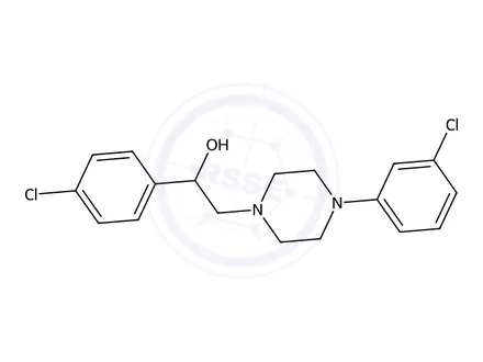 Chemical structure of 1-(4-Chlorophenyl)-2-(4-(3-chlorophenyl)piperazin-1-yl)ethan-1-ol