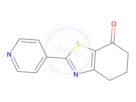 Chemical structure of 7(4H)-Benzothiazolone, 5,6-dihydro-2-(4-pyridinyl)-