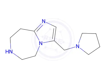 Chemical structure of 3-(Pyrrolidin-1-ylmethyl)-6,7,8,9-tetrahydro-5H-imidazo[1,2-d][1,4]diazepine