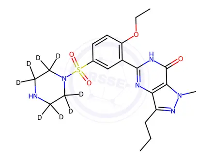 Chemical structure of N-Desmethyl sildenafil-d8 Solution in Methanol