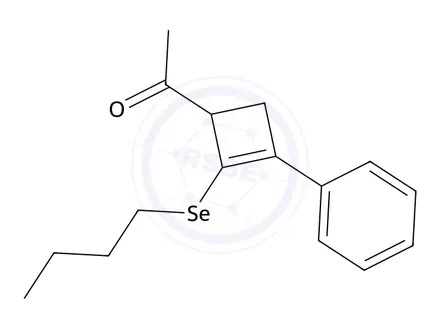 Chemical structure of 1-(2-(Butylselanyl)-3-phenylcyclobut-2-en-1-yl)ethanone