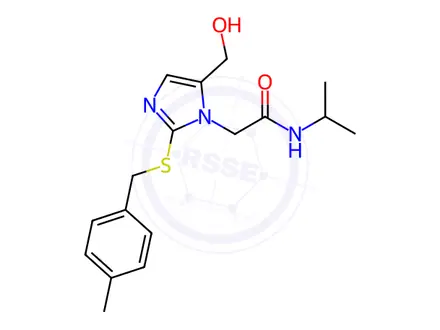 Chemical structure of 2-(5-(Hydroxymethyl)-2-((4-methylbenzyl)thio)-1H-imidazol-1-yl)-N-isopropylacetamide
