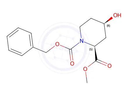 Chemical structure of CIS-4-HYDROXY-PIPERIDINE-1,2-DICARBOXYLIC ACID 1-BENZYL ESTER 2-METHYL ESTER