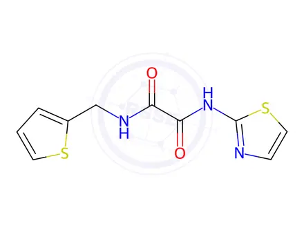 Chemical structure of N1-(Thiazol-2-yl)-N2-(thiophen-2-ylmethyl)oxalamide