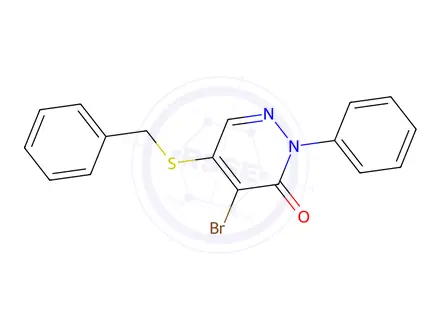 Chemical structure of 5-(Benzylthio)-4-bromo-2-phenylpyridazin-3(2H)-one