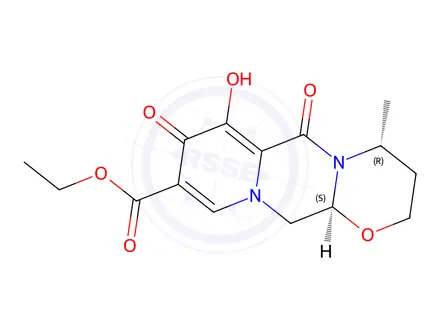 Chemical structure of Ethyl(4R,12aS)-7-hydroxy-4-methyl-6,8-dioxo-3,4,6,8,12,12a-hexahydro-2H-pyrido[1',2':4,5]pyrazino[2,1-b][1,3]oxazine-9-carboxylate