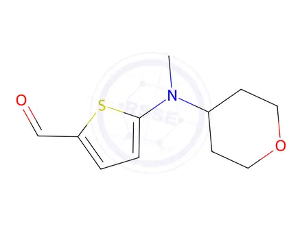 Chemical structure of 5-(Methyl(tetrahydro-2h-pyran-4-yl)amino)thiophene-2-carbaldehyde