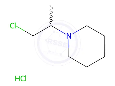 Chemical structure of 1-(2-Chloro-1-methylethyl)piperidine hydrochloride