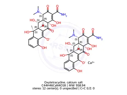 Chemical structure of Oxytetracycline, calcium salt