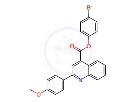 Chemical structure of 4-Bromophenyl 2-(4-methoxyphenyl)quinoline-4-carboxylate