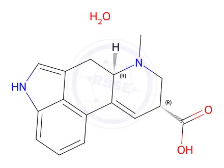 Chemical structure of (+)-Lysergic Acid Hydrate