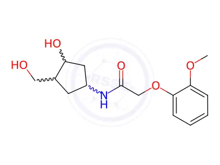 Chemical structure of N-(3-Hydroxy-4-(hydroxymethyl)cyclopentyl)-2-(2-methoxyphenoxy)acetamide