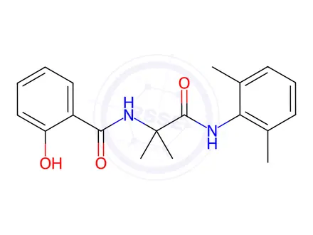 Chemical structure of Benzamide, N-[2-[(2,6-dimethylphenyl)amino]-1,1-dimethyl-2-oxoethyl]-2-hydroxy-(9CI)
