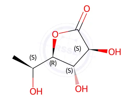 Chemical structure of 6-deoxy-L-galactonolactone