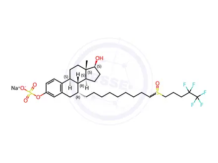 Chemical structure of Sodium (7R,8R,9S,13S,14S,17S)-13-methyl-7-(9-((4,4,5,5,5-pentafluoropentyl)sulfinyl)nonyl)-3-(sulfooxy)-7,8,9,11,12,13,14,15,16,17-decahydro-6H-cyclopenta[a]phenanthren-17-olate
