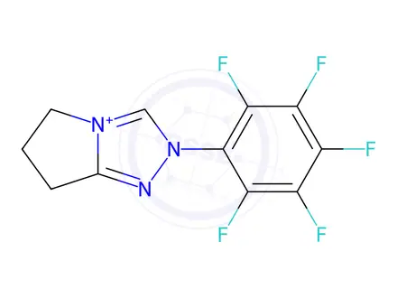 Chemical structure of 6,7-Dihydro-2-pentafluorophenyl-5H-pyrrolo[2,1-c]-1,2,4-triazolium Tetrafluoroborate