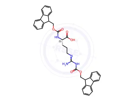 Chemical structure of N2,Nw-bis(((9H-fluoren-9-yl)methoxy)carbonyl)-L-arginine