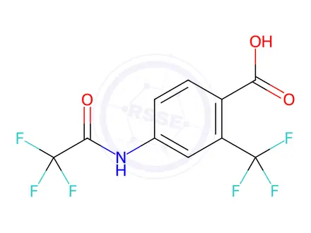 Chemical structure of Benzoic acid, 4-[(2,2,2-trifluoroacetyl)amino]-2-(trifluoromethyl)-
