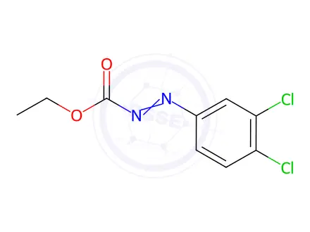 Chemical structure of ethyl 2-(3,4-dichlorophenyl)diazene-1-carboxylate