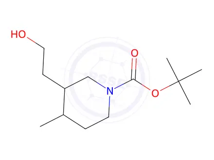 Chemical structure of Tert-butyl 3-(2-hydroxyethyl)-4-methylpiperidine-1-carboxylate