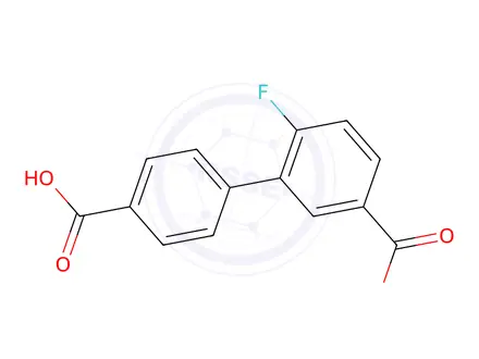 Chemical structure of 4-(5-Carboxy-2-fluorophenyl)benzoic acid
