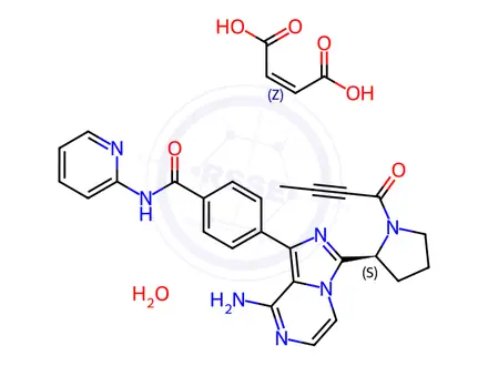 Chemical structure of Acalabrutinib Maleate Monohydrate
