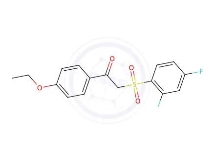 Chemical structure of 2-(2,4-Difluorobenzenesulfonyl)-1-(4-ethoxyphenyl)ethan-1-one