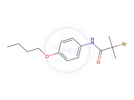 Chemical structure of 2-Bromo-N-(4-butoxyphenyl)-2-methylpropanamide