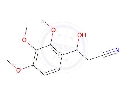 Chemical structure of 3-Hydroxy-3-(2,3,4-trimethoxyphenyl)propanenitrile