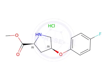 Chemical structure of Methyl (2S,4S)-4-(4-Fluorophenoxy)-2-pyrrolidinecarboxylate Hydrochloride