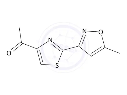 Chemical structure of 1-(2-(5-Methylisoxazol-3-yl)thiazol-4-yl)ethan-1-one