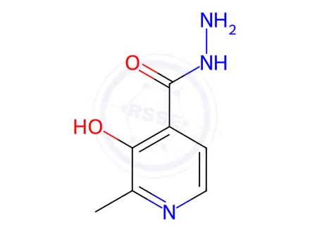 Chemical structure of Isonicotinic acid, 3-hydroxy-2-methyl-, hydrazide (8CI)